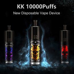 new style disposable vape KK skeleton 10000 puffs e cigarette vape disposable puff 17ml pod mesh coil adjustable airflow 12 flavor rechargeable vapor pen puff 10k