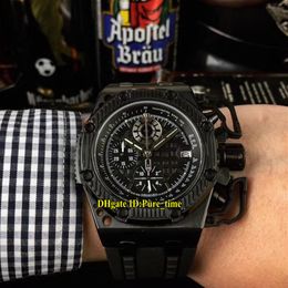 45mm Survivor 26165IO OO A002CA 01 PVD Black Steel Black Texture Dial Big Crown Miyota Quartz Chronograph Mens Watch Stopwatch New287I