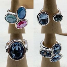 Solitaire Ring Selling Spanish Original Design Fashion Electroplating 925 Silver Creative Punk Crystal Holiday Jewellery Gift 231007