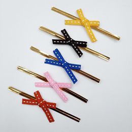 Gift Wrap 40Pcs Cute Bowknots Candy Lollipop Wrapping Beam Mouth Wire Ties Bags Foods Sealing Binding Twist Party Decor