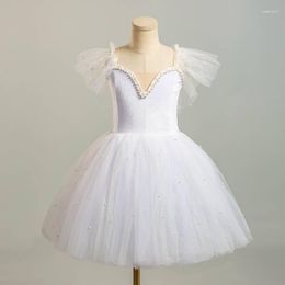 Stage Wear Ballerina Dress White Girls Adult Women Kids Long Romantic Ballet Tutu Girl Swan Dance Performance Costumes