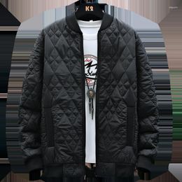 Men's Jackets Plush And Thickened Diamond Plaid Jacket Oversized Slim Fitting Cotton 2023 Autumn Winter Clothing