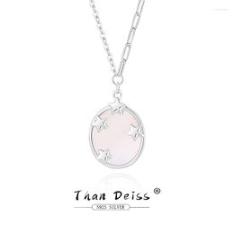 Chains 925 Silver Starry Sky Necklace Korean Light Luxury Ins Style Pendant Rose Gold White Mother Of Pearl For Women Gift