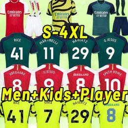 ODEGAARD HAVERTZ RICE SMITH ROWE G.JESUS SAKA soccer jerseys SALIBA 23 24 Fans Player version MARTINELLI 2023 2024 football kits shirt Men Kids boys sets 3XL 4XL