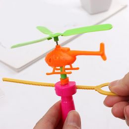 Party Favor 6Pcs DIY Pull Line Helicopter Plane Outdoor Games Interactive Toy For Kids Birthday Favors Pinata Fillers Carnival Prizes