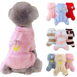 Dog Apparel Winter Jumpsuit Coat For Small Medium Dogs Puppy Pyjamas Soft Warm Pet Clothes Yorkie Chihuahua Overalls Bichon Pug Outfit