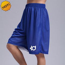 Brand KD bermudas Ball Game shorts Summer Loose thin Double-sided knee length elastic Waist short mens Practise shorts ship2226