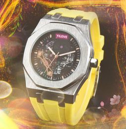 Popular Automatic Quartz Movement Designer Watches 42mm Stainless Steel Rubber Strap Life Waterproof Montre De Luxe Men Business Wristwatch Casual Bracelet