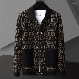 Men's Jackets 2023 Autumn Button Knitted Jacket Fashion Exquisite Jacquard Korean Version Casual High Quality Sweater Cardigan Coat