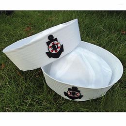 Berets Sell Sailor Hat Stage Performance Cap Navy With Anchor Fancy Dress Accessory By Adult Child Military Hats