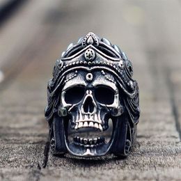 Men's Fashion Steampunk Stainless Steel Helmet Skull Vintage Ring Gothic Rock Titanium Steel Biker Ring Men's Fashion Je277e