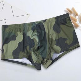 Underpants Men Army Green Camouflage Close Fit Mid Waist Sexy Sweat Absorbing U Convex Panties Briefs Underwear Male