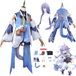 Game Honkai Star Rail Bailu Cosplay Costume Full Set Uniform Outfit Accessories Bai Lu Halloween Party Clothescosplay