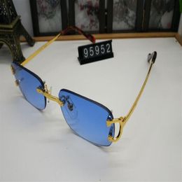 Oculos Fashion Buffalo Sunglasses Women Mens Sport High Quality Rimless Sun Glasses Fashion Trend Oval Frame Clear Black Blue Red 328E