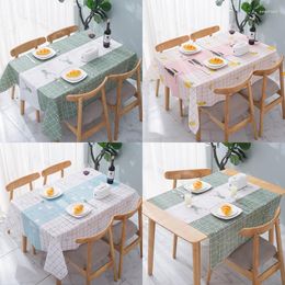 Table Cloth Plaid Decorative Tablecloth Waterproof Oilproof Kitchen Dining Colth Cover Mat Oilcloth Room Home Wedding Decoration