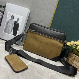 Fashion Designer bag men Trio Messenger bag high quality Crossbody bags Women for classic brown luxury tote bags wallet embossed Leather shoulder bags