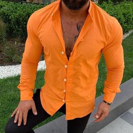 Men's Casual Shirts Retro Style Summer Cotton Linen Shirt Mock Neck Solid V-Neck Long Sleeves Loose Top Handsome US Size