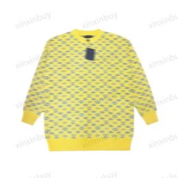 xinxinbuy Men designer hoodie Sweater flower Yellow letters jacquard cotton casual fashion women black XS-2XL2239