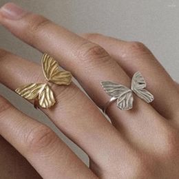 Cluster Rings BF CLUB 925 Sterling Silver Gold Butterfly For Women Fashion Geometric Vintage Handmade Irregular Ring Party Gifts