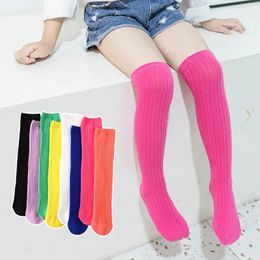 Kids Socks Childrens High Knee Baby Cotton Candy Colour Stockings Long Leg Warmers Cute for Girl 312Y Children Clothes 231007