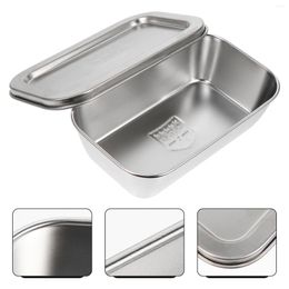 Dinnerware Sets Butter Holder Lid Stainless Steel Storage Box Containers Lids Home Tableware