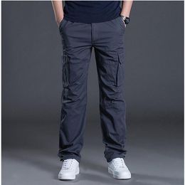 Spring Autumn Mens Cargo Pants Casual Mens Pant Baggy Regular Cotton Trousers Male Combat Tactical Pants Multi Pockets293z