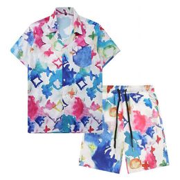 Tracksuits Mens T Shirts Set Short Sleeve Hawaiian Shirt And Shorts Summer Casual Floral Beach Two Piece Suit 2023 Fashion Men Set178M