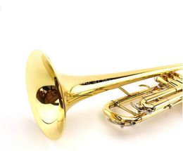 SADSN Bb Tune Trumpet Brass Gold Plated B Flat Trumpet Pearl Button for Beginner Musical Instrument with Mouthpiece Case STR-100