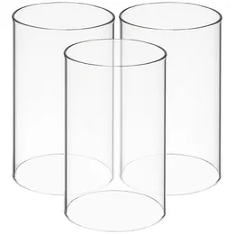 Candle Holders 3 Pcs Bulk Windproof Lampshade Home Accents Decor Glass Candleholder Tube Desktop Shades