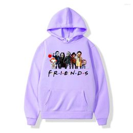 Men's Hoodies Streetwear Anime Friends Halloween Scary Movie Men Hip Hop Pullover Male Hooded Sweatshirt Women Winter Fleece Hoody