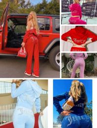 700g Womens two Piece Pants Velvet juicys tracksuit Women coutoure Set track Suit couture juciy coture Sweatsuits