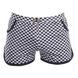 Buy Men's Black and White Plaid Boxer Shorts Fashionable Man Printed Home Pants Black Border Underwear2228