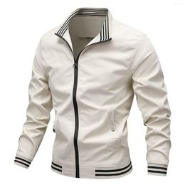 Men's Jackets Autumn And Winter Casual Simple Solid Color Jacket Loose Versatile Pockets Large Size Stand Collar Zipper Sportswear