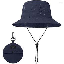 Berets Outdoor Sun Hat Waterproof Bucket Spring Summer Foldable For Women And Men Quick Drying Cloth Panama Cap