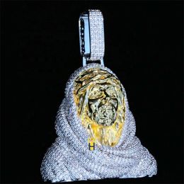 Designer Jewelry Men custom portrait pendant 10k 14k 18k gold plated iced out diamond hip hop jewelry jesus pendant