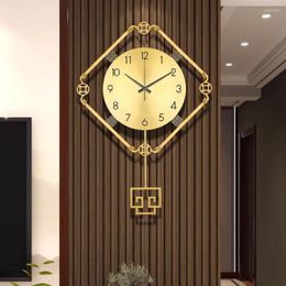 Wall Clocks Number Home Clock Decoration Quartz Round Hand Living Room Pieces Gold Bedroom Rectangular Chambre Decor