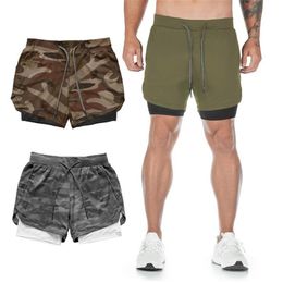 15 Colour Camo Running Shorts Men 2 In 1 Double-deck Quick Dry GYM Sport Fitness Jogging Workout Sports Short Pants M-5XL DK001222F