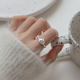 Cluster Rings PANJBJ 925 Stamp Silver Colour Pink Ring Animal Lovely Blue Crystal Jewellery For Women Girl Drop Wholesale