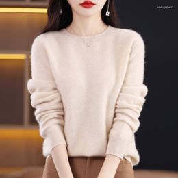 Women's Sweaters YUHANRONG High Quality Merino Wool Women Knitted Basic Sweater Mock-Neck Long Sleeve Pullover Autumn Clothing Jumper Top