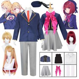 Anime Oshi No Ko Cosplay Ruby Hoshino Rubii Hoshino Akuamarin Arima Kana Cosplay Costume Uniform Wig Halloween Cos for Women Mencosplay