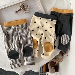 Trousers Kids Leggings 2023 Spring Autumn Fashionable Korean Style Baby Solid Colour Casual Striped Polka Dot Sweet Simple Pants