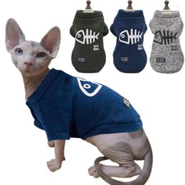 Cat Costumes Autumn Winter Clothes Warm Small Medium Cats Dogs Jacket Coat Printed Puppy Kitty Kitten Hoodies Sphynx Sweatshirt