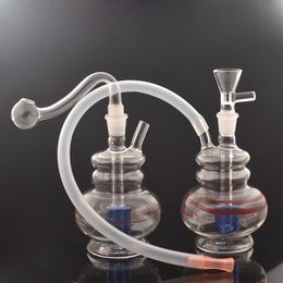 Matrix Glass Oil Burner Bong Hand Smoking Water Pipe Small Mini Recycler Ashcatcher with Male Glass Oil Burner Pipe and Hose Cheapes Price
