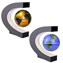 Novelty C Shape LED World Map Floating Globe Magnetic Levitation Light Antigravity Magic Novel Lamp Birthday Home Dec Night lamp211y