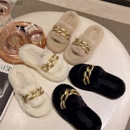 Wholesale Women Wearing Plush Slippers For Outdoor Autumn Winter 2023 New Soft Soles Casual Wear Home Thick plush Slipper