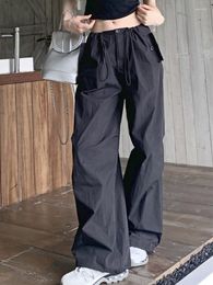 Women's Pants Black Hip Hop Y2k Cargo Women Button Strappy Casual Fashion Baggy Female High Waist Korean Designer 2023