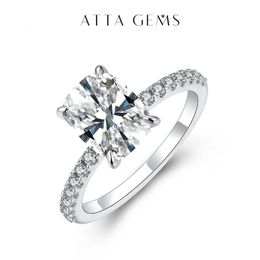 Solitaire Ring ATTAGEMS Rings Cushion Cut 35CT D Color 18K 14K 10K Yellow Gold Pass Diamond Test for Women Fine Jewelry 231007