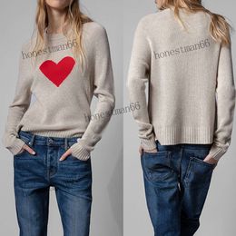 23AW zadig voltaire sweater Women Designer Fashion Classic Sweatshirt New Zadig Top love hanging wool pattern letter round neck pullover Jumper Zadig & Voltaire