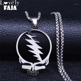 Pendant Necklaces Skull Stainless Steel Chain Necklace For Men Women Silver Colour Jewellery Cadenas Mujer N4206S031278u