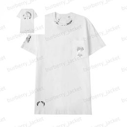 Luxury Heart Women's T Shirt Ch Brand Men's T-shirts Letter Sanskrit Cross Pattern Classic Tees Designers Chromes Summer Tops Casual Cotton Short Sleeves FGTYS
